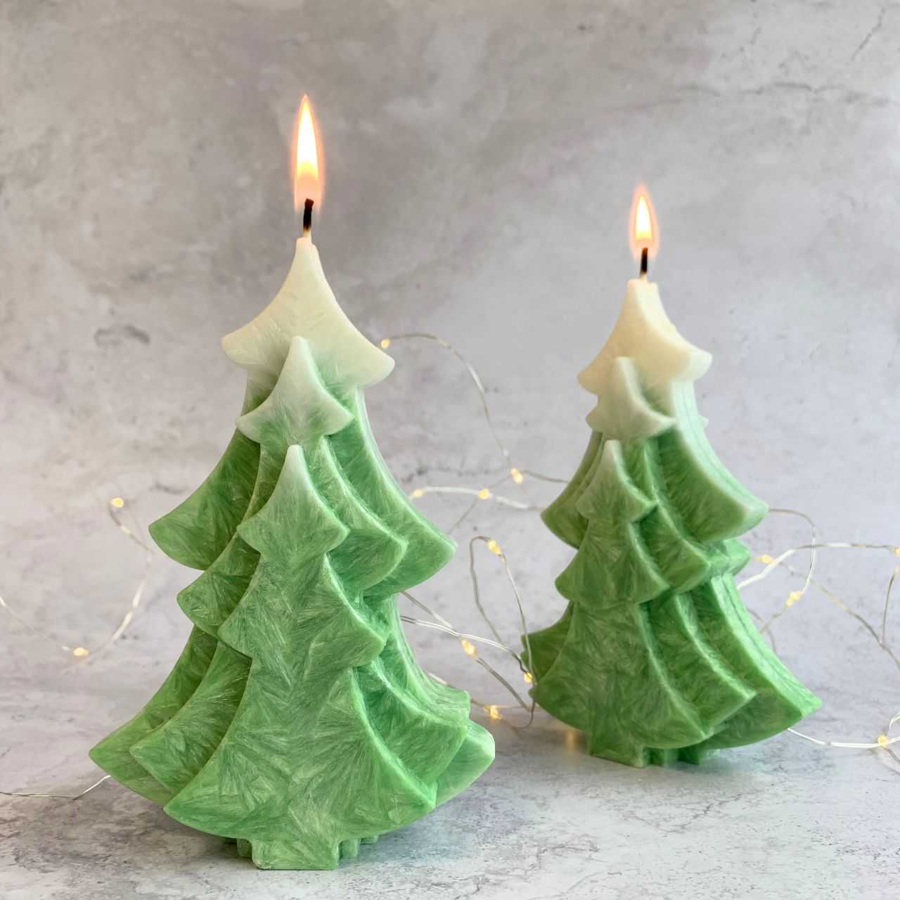 bougie parfumee forme sapin de noel