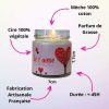 bougie naturelle je t aime avec un coeur rose en cire naturelle