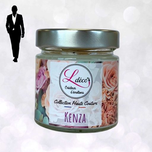 bougie parfumee kenza dans un pot en verre avec un couvercle alu. bougie naturelle de la marque Ldéco bougies naturelles