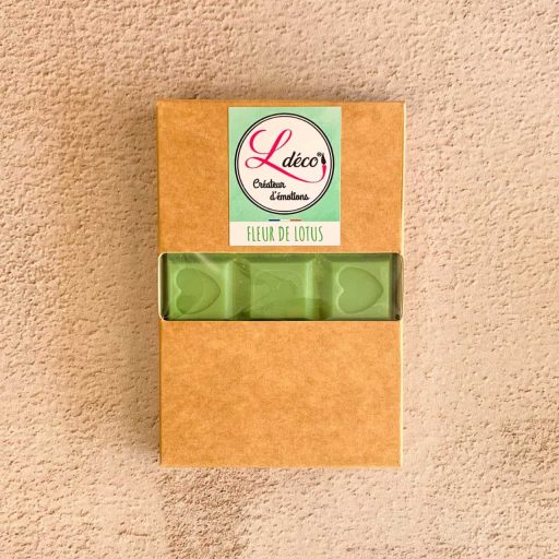 Cire parfumée fondant fleur de lotus pure naturelle artisanale Ldéco cire végétale parfum Grasse sans CMR Made in France Vosges