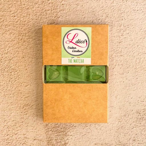 Cire parfumée fondant thé matcha vivifiante naturelle artisanale Ldéco cire végétale parfum Grasse sans CMR Made in France Vosges