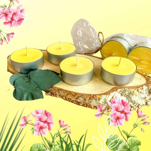 Pack 4 maxi réchauds citronnelle géranium cire végétale naturelle artisanale Ldéco Été Paisible, parfum Grasse sans CMR, fabriqués à la main Fraize Vosges Made in France